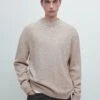Massimo Dutti BLEND CREW NECK - Jumper - Beige