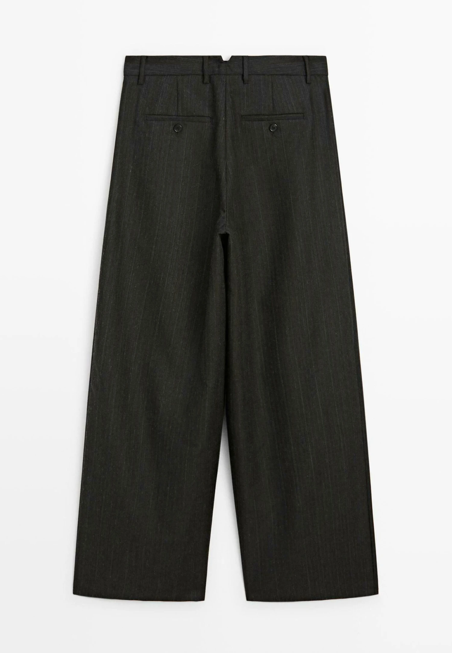 Massimo Dutti STRIPED WIDE-LEG - Trousers - Dark Grey 8 Massimo Dutti STRIPED WIDE-LEG - Trousers - Dark Grey - Image 6