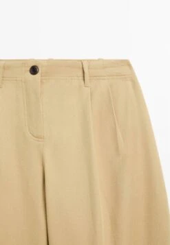 Massimo Dutti WIDE-LEG WITH DARTED DETAIL - Trousers - Camel -Massimo Dutti Shop f5a3abc059e6442d92f76439322a34e7