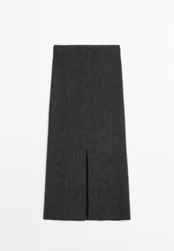 Massimo Dutti DOUBLE-FACED MIDI - Maxi Skirt - Dark Grey -Massimo Dutti Shop f5cfd6f44aa44ebcbb6b4cd799696d83