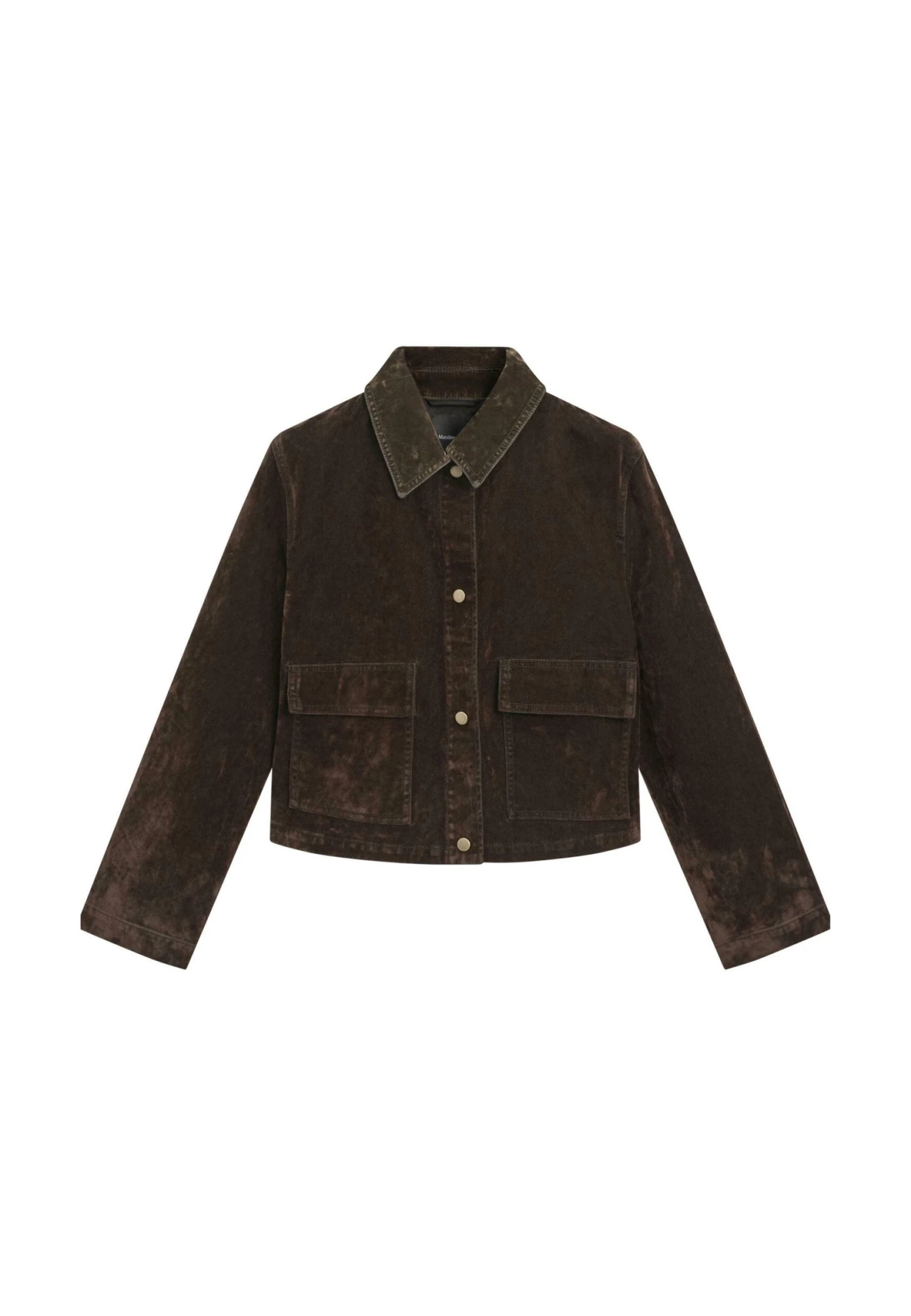 Massimo Dutti SHORT WITH POCKETS AND FINISH - Denim Jacket - Dark Brown 8 Massimo Dutti SHORT WITH POCKETS AND FINISH - Denim Jacket - Dark Brown - Image 6