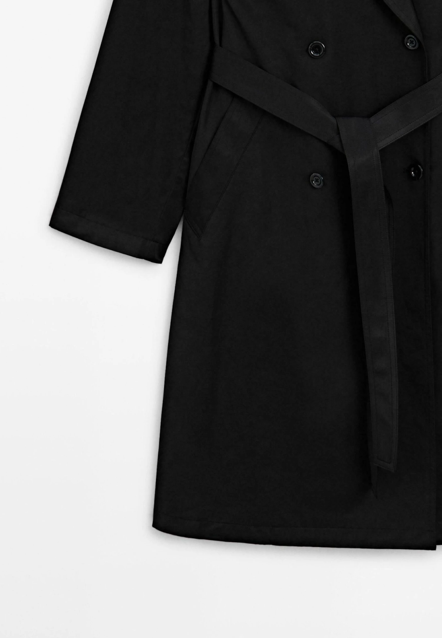 Massimo Dutti LONG WATER-REPELLENT WITH INNER WAISTCOAT - Trenchcoat - Black 11 Massimo Dutti LONG WATER-REPELLENT WITH INNER WAISTCOAT - Trenchcoat - Black - Image 9