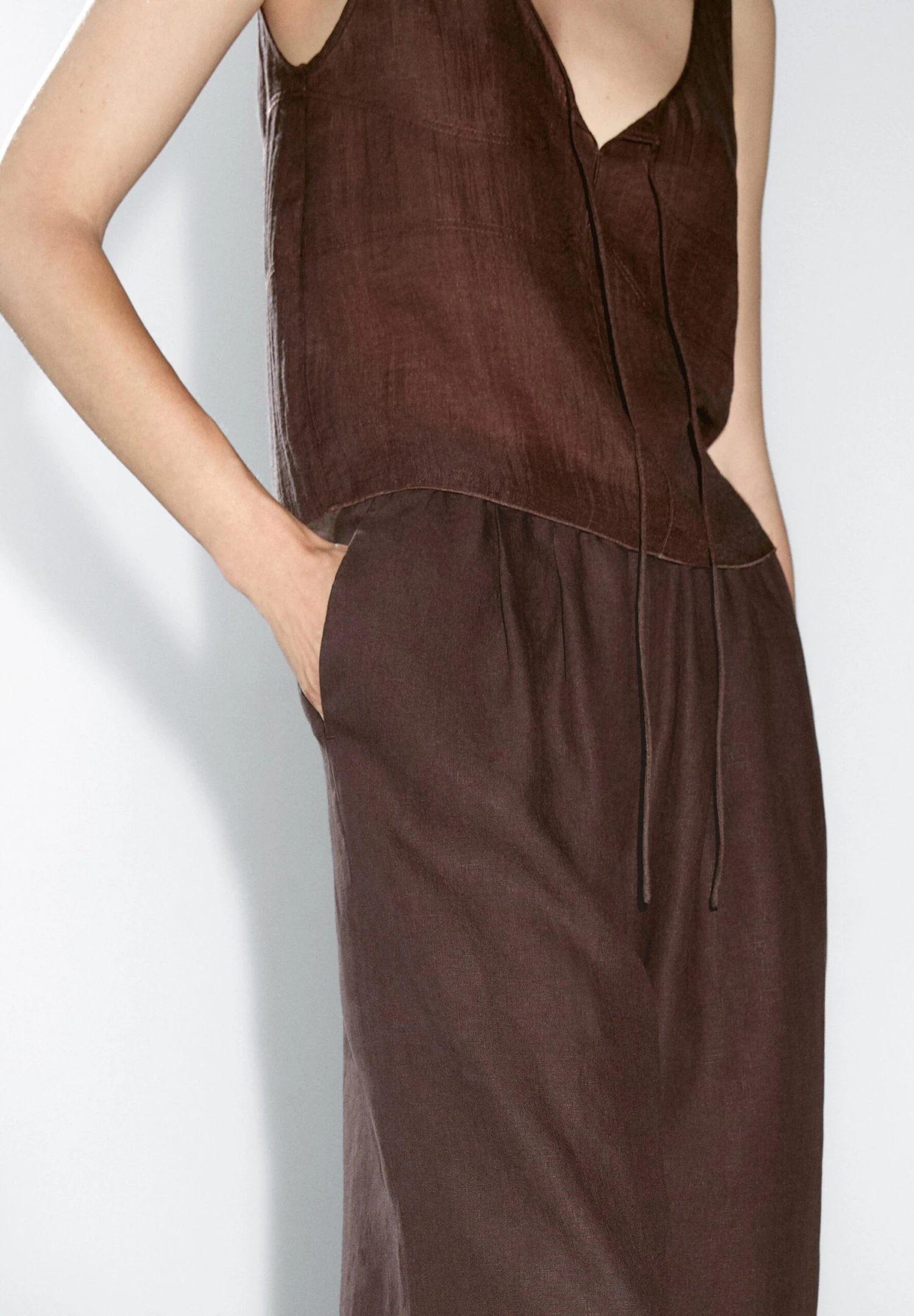 Massimo Dutti FLOWING - Trousers - Bordeaux 5 Massimo Dutti FLOWING - Trousers - Bordeaux - Image 3