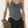 Massimo Dutti STRAPPY ROUND NECK - Top - Grey -Massimo Dutti Shop f654991cf60d4209b69915641a5ddc6b