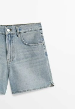 Massimo Dutti High Waist - Denim Shorts - Blue Grey -Massimo Dutti Shop f657ce3ce6e3494f8710d0a68a6097c5