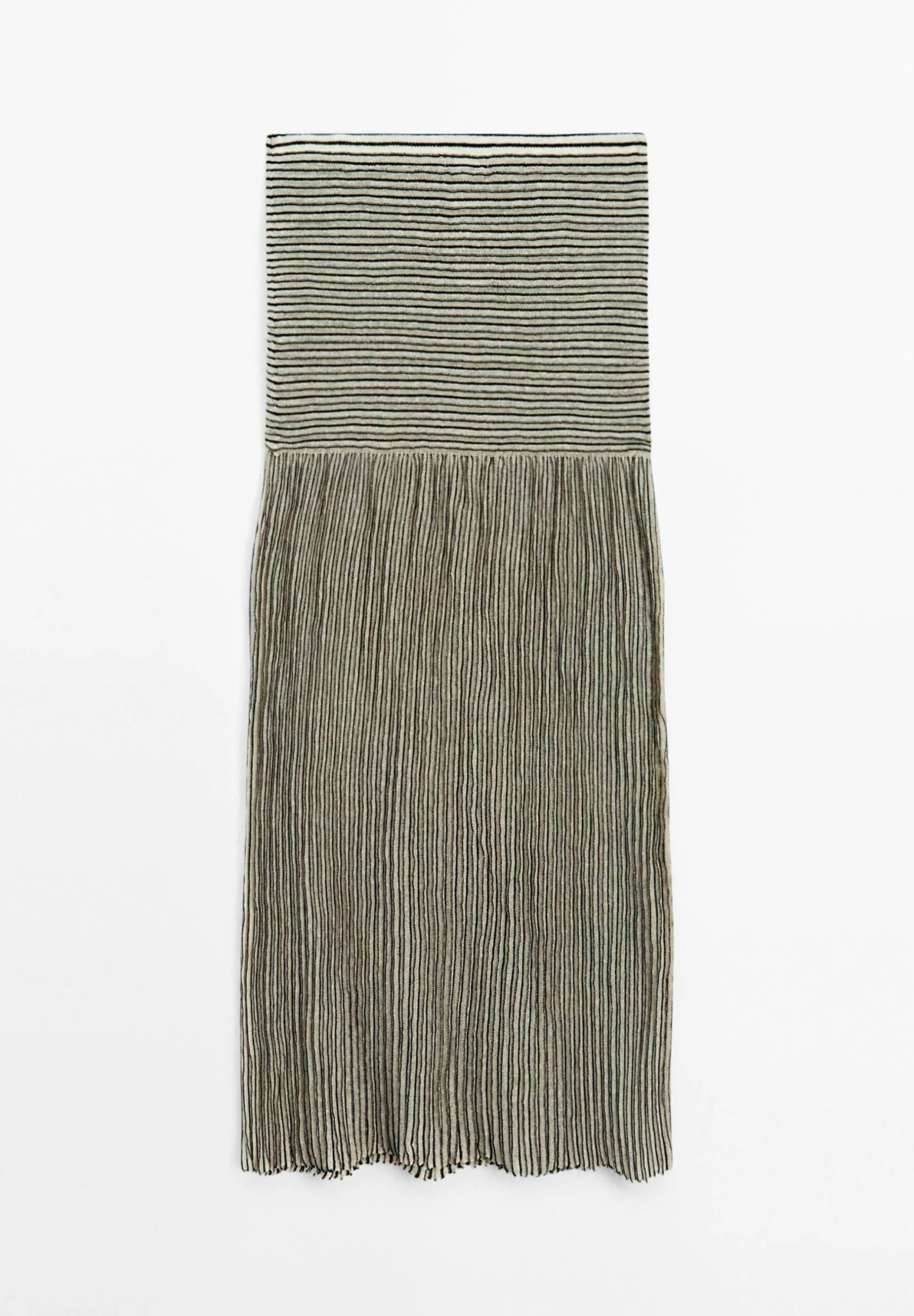 Massimo Dutti LONG PLEATED WITH FLECKED DETAIL - Maxi Skirt - Beige 10 Massimo Dutti LONG PLEATED WITH FLECKED DETAIL - Maxi Skirt - Beige - Image 8