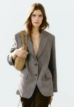 Massimo Dutti FLECKED WITH BUTTONS - Blazer - Mottled Brown