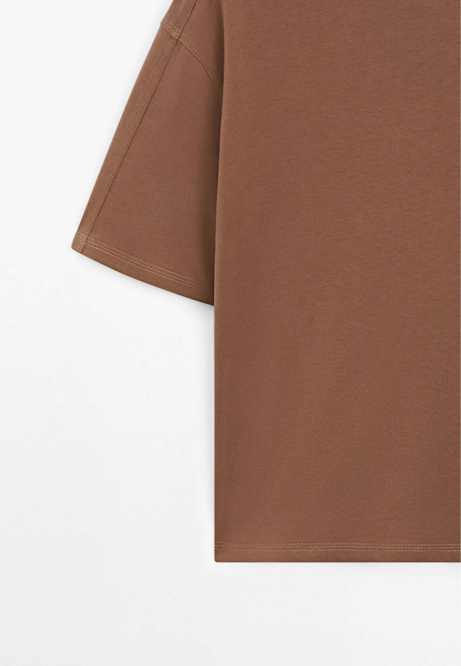Massimo Dutti OVERSIZE WITH SEAM DETAIL - Basic T-shirt - Brown 9 Massimo Dutti OVERSIZE WITH SEAM DETAIL - Basic T-shirt - Brown - Image 7