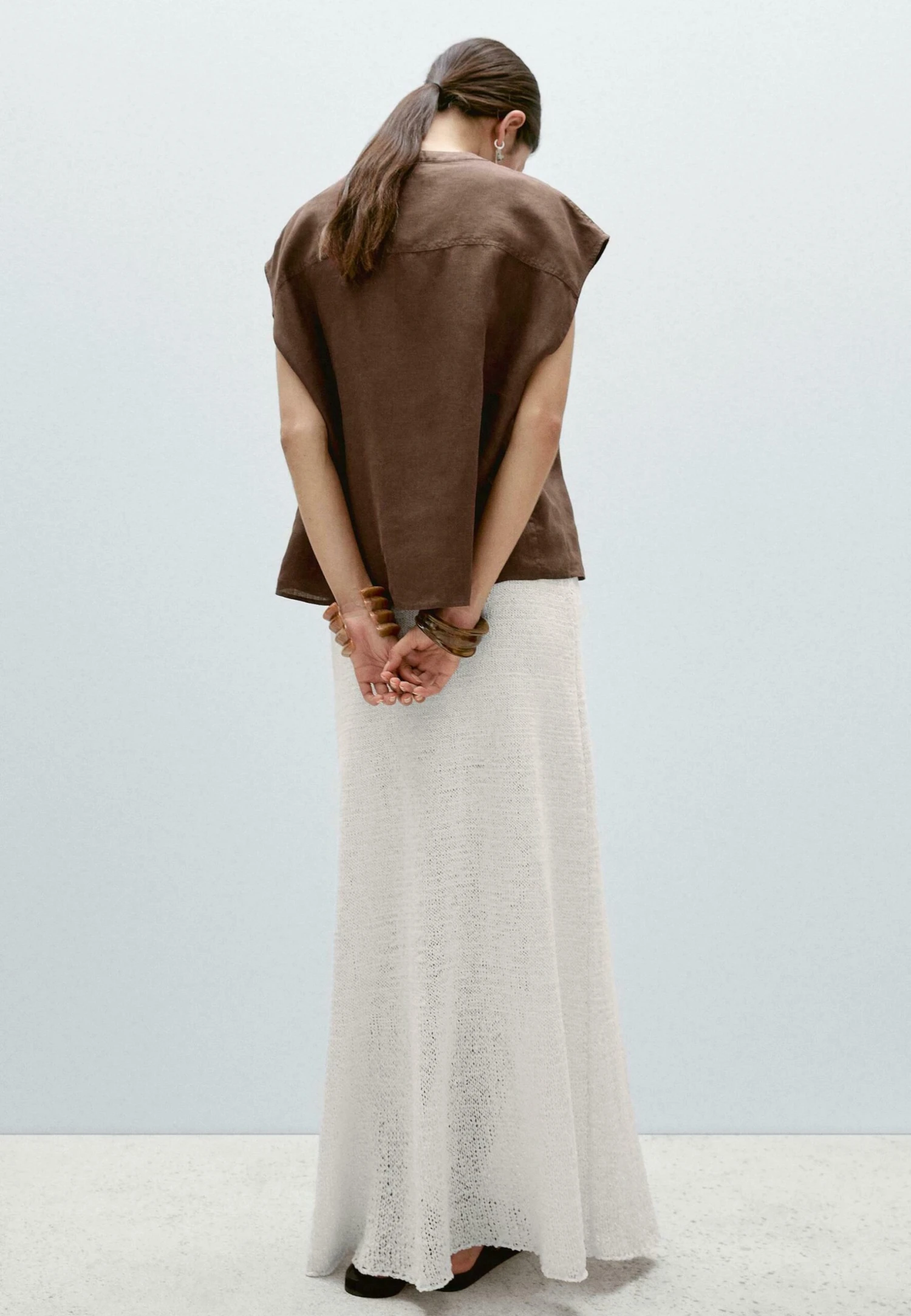 Massimo Dutti WAISTCOAT WITH BUTTONED CHEST DETAIL - Waistcoat - Dark Brown 5 Massimo Dutti WAISTCOAT WITH BUTTONED CHEST DETAIL - Waistcoat - Dark Brown - Image 3