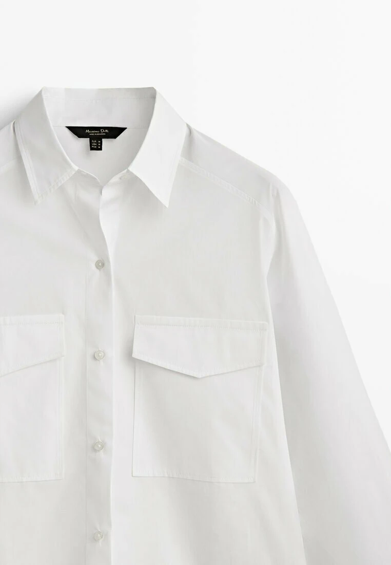 Massimo Dutti With Pockets - Button-Down Blouse - White 8 Massimo Dutti With Pockets - Button-Down Blouse - White - Image 6
