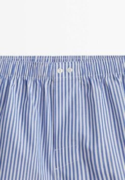 Massimo Dutti Striped Poplin- Boxer Shorts - Blue -Massimo Dutti Shop f79b4053467a49bfa7f3dd878894f289