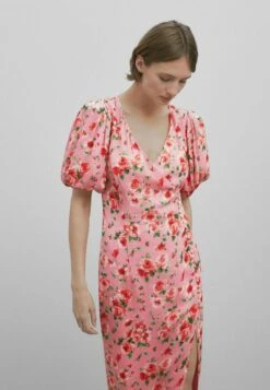 Massimo Dutti Studio - Floral Print With Puff Sleeves - Maxi Dress - Pink -Massimo Dutti Shop f7a7daef25c540ba95fa8ae0f39e0a0f