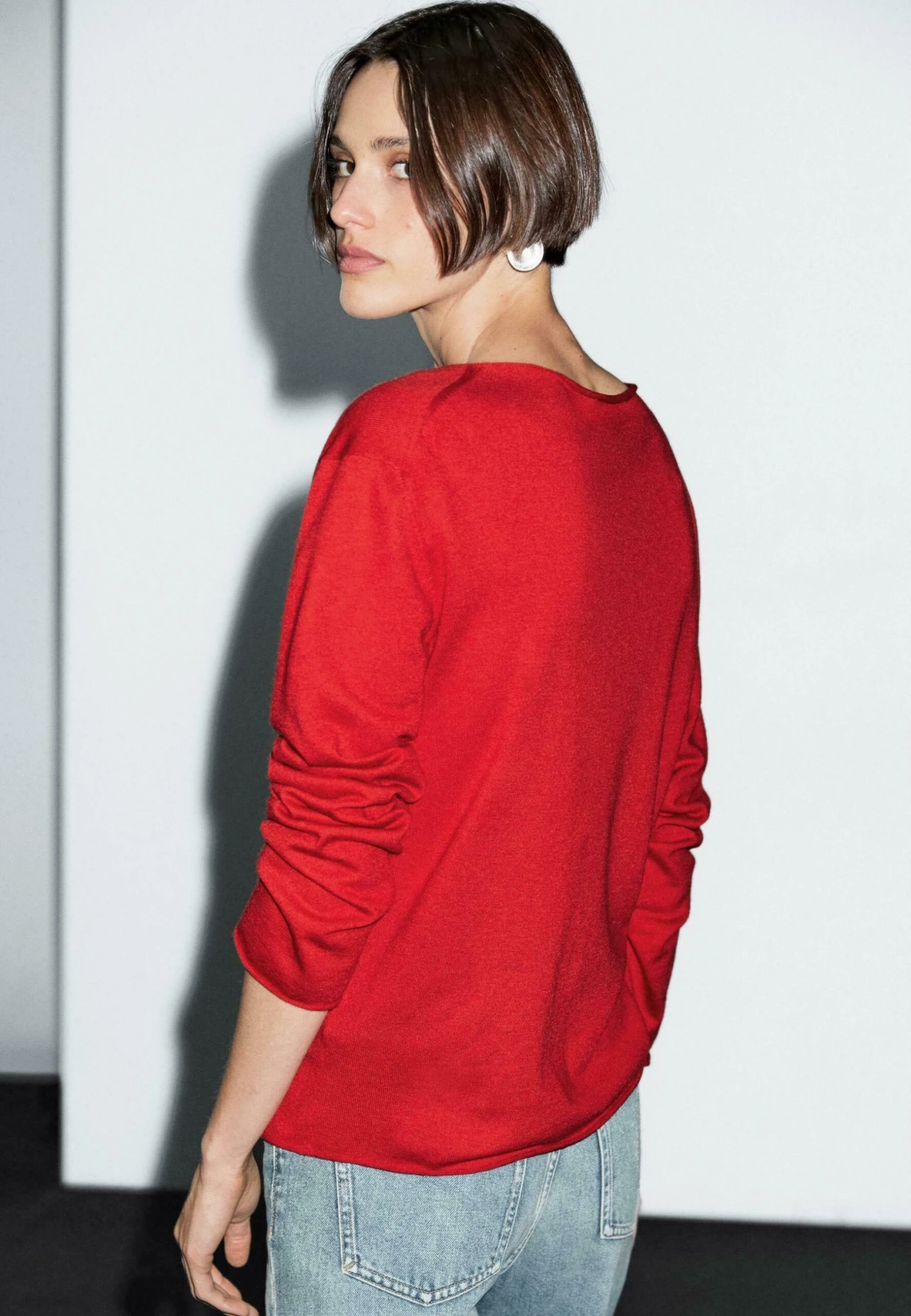 Massimo Dutti BOAT NECK LONG SLEEVE - Jumper - Red 5 Massimo Dutti BOAT NECK LONG SLEEVE - Jumper - Red - Image 3