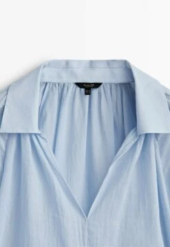 Massimo Dutti Voile With Gathered Details - Blouse - Light Blue -Massimo Dutti Shop f7d94bc80a414e9f8aaf571530f07717