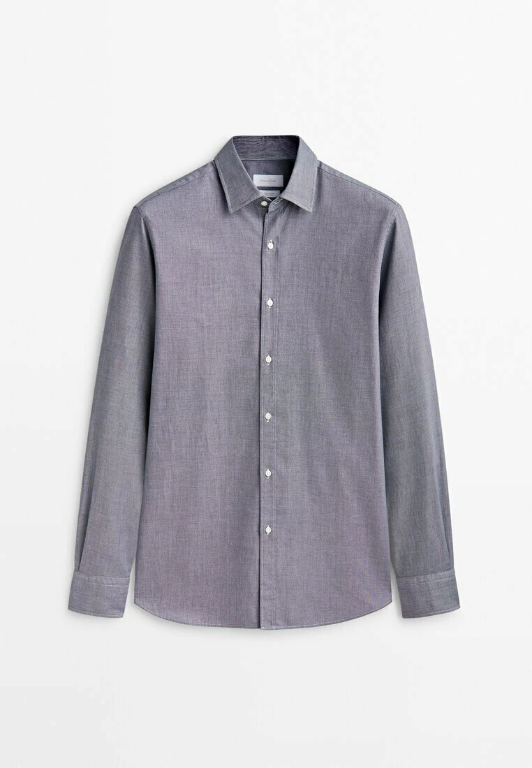 Massimo Dutti Textured Bird S-Eye - Shirt - Grey 12 Massimo Dutti Textured Bird S-Eye - Shirt - Grey - Image 10