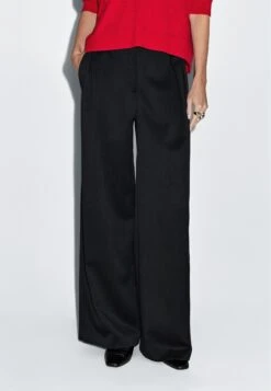 Massimo Dutti WIDE - Trousers - Dark Blue