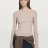 Massimo Dutti Long Sleeved Top - Beige -Massimo Dutti Shop f8a40bce51414e0e922530d0db093cf2