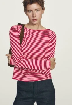 Massimo Dutti STRIPED LONG SLEEVE - Jumper - Red