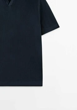 Massimo Dutti Vertical-Textured Micro - Polo Shirt - Dark Blue -Massimo Dutti Shop f8fa7cccfa894148af0075b77d765719