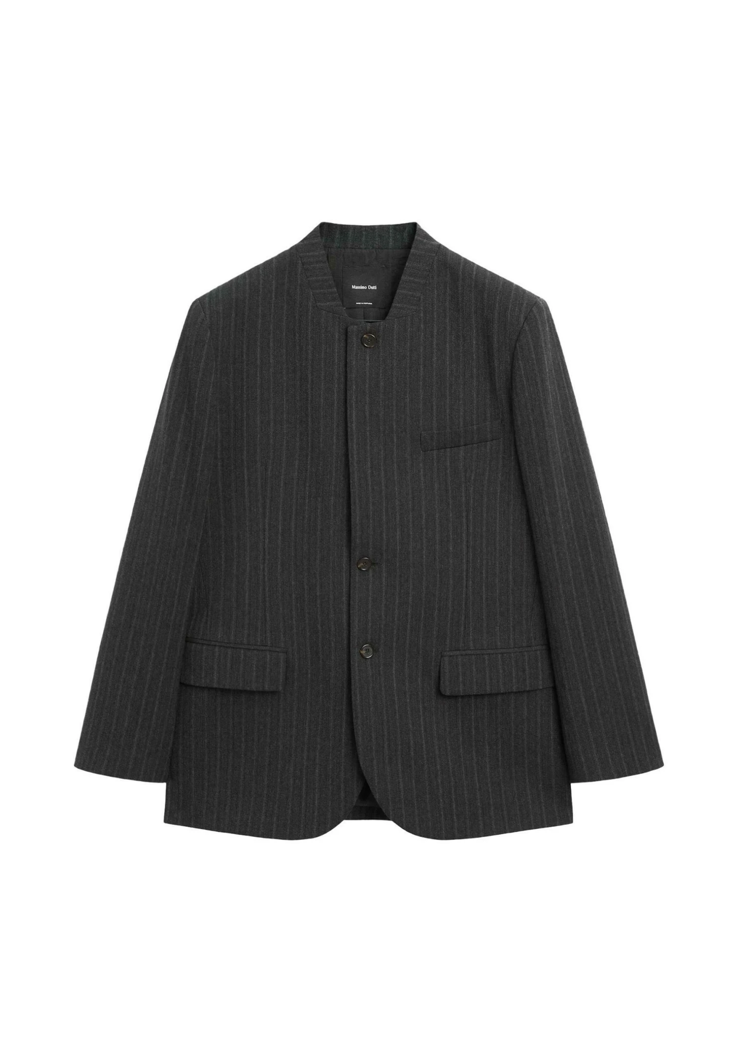Massimo Dutti STRIPED PRINT - Blazer - Dark Grey 8 Massimo Dutti STRIPED PRINT - Blazer - Dark Grey - Image 6
