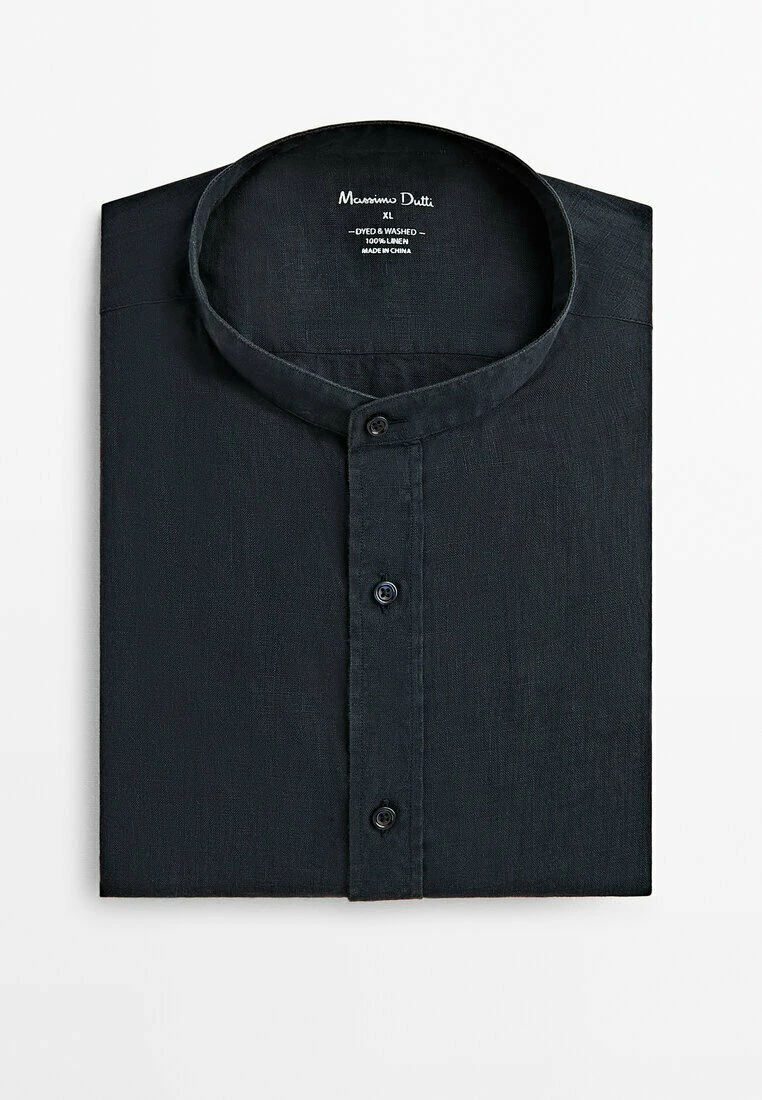Massimo Dutti With Stand-Up Collar - Shirt - Blue 8 Massimo Dutti With Stand-Up Collar - Shirt - Blue - Image 6