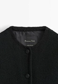 Massimo Dutti Cropped Textured- Summer Jacket - Black -Massimo Dutti Shop f9a8e1ac288c4c6796038bc637ba09d3