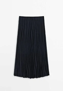 Massimo Dutti Midi- A-Line Skirt - Dark Blue -Massimo Dutti Shop f9b1f02252ef48c9827111259749f5b7