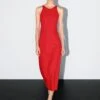 Massimo Dutti ROUND NECK MIDI - Day Dress - Red -Massimo Dutti Shop f9be7a3968224074b4c54ffd30b2e999
