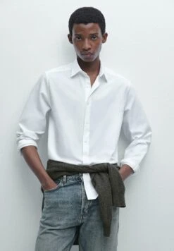 Massimo Dutti REGULAR FIT TEXTURED - Shirt - White