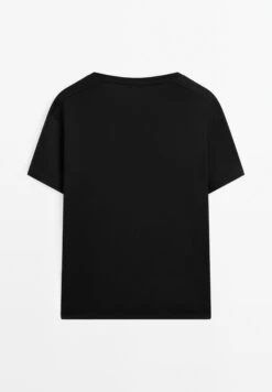 Massimo Dutti FLOWING V-NECK WITH SHORT SLEEVES - Basic T-shirt - Black -Massimo Dutti Shop fa4aa0a733a045f48ca8ab9eee204a4c