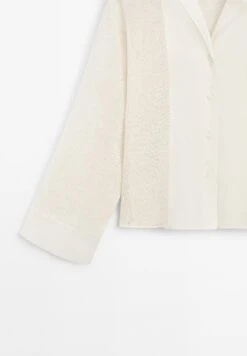 Massimo Dutti GARMENT WITH FABRIC DETAIL - Button-down Blouse - Beige -Massimo Dutti Shop fa5a1cc4263f4f4a9bf3f3c89cd08fa1