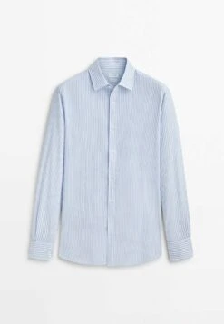 Massimo Dutti Seersucker Textured Striped - Shirt - Light Blue -Massimo Dutti Shop fa71253789a6449d8fbdeeadc3cd2ba1