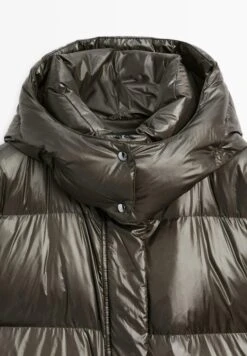 Massimo Dutti SHORT WATER-REPELLENT PUFFER WITH HOOD - Down Jacket - Mottled Green -Massimo Dutti Shop fa73869c9c954f778b94ea044f1ca293