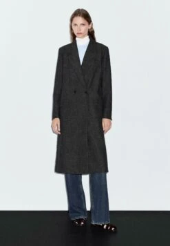 Massimo Dutti LONG HERRINGBONE - Classic Coat - Grey -Massimo Dutti Shop fadf5c0dd75c496aa3284adab708e30b