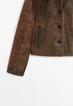Massimo Dutti DISTRESSED EFFECT CROPPED - Leather Jacket - Dark Brown 17 Massimo Dutti DISTRESSED EFFECT CROPPED - Leather Jacket - Dark Brown -Massimo Dutti Shop fae08469394d4b5781e53c12d7a9d331