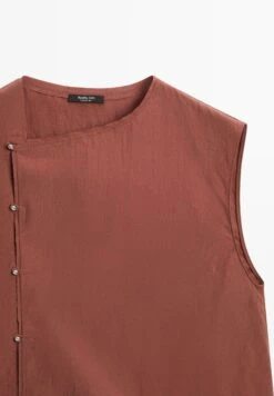 Massimo Dutti FLOWING CREW NECK WITH SILVER BUTTONS - Blouse - Bordeaux -Massimo Dutti Shop fb1a228747534446be0aae266558c494