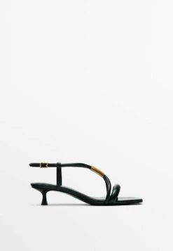Massimo Dutti With Metal Piece- Sandals - Black -Massimo Dutti Shop fb4997c2df2441b2a610776bcd5fa093