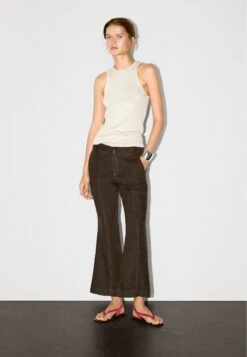 Massimo Dutti KICK FLARE FIT - Trousers - Mottled Dark Brown -Massimo Dutti Shop fb5bdf388c714295b43e191799baae4e