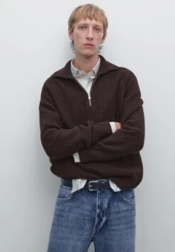 Massimo Dutti MOCK NECK SWEATER - Jumper - Bordeaux