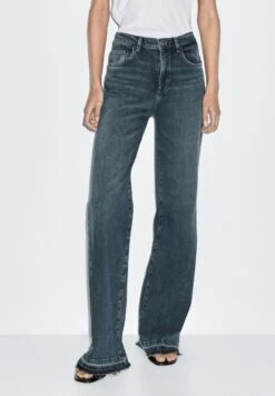 Massimo Dutti MID-RISE BELL BOTTOM - Flared Jeans - Blue