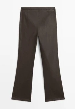 Massimo Dutti FLARE FIT CROPPED - Trousers - Mottled Dark Brown -Massimo Dutti Shop fba3c27d6c7c4f2e9aab451d034f892c