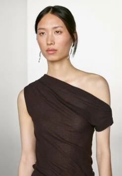 Massimo Dutti SLEEVELESS ASYMMETRIC CUT - Print T-shirt - Brown -Massimo Dutti Shop fbac22da98d24deeb30e12575722a92e