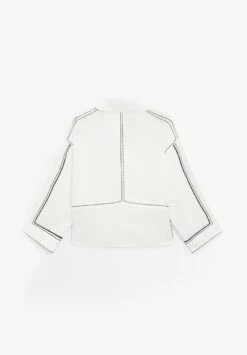 Massimo Dutti LOOSE-FITTING GARMENT WITH CONTRAST DETAILS - Blouse - White -Massimo Dutti Shop fbc99ca04e774e8bad78df906c3fa0ce