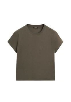 Massimo Dutti CROPPED WITH CONTRAST RIBBED TRIMS - Basic T-shirt - Dark Brown -Massimo Dutti Shop fbd3f5a83a474ebfabe9e872a0a8d861
