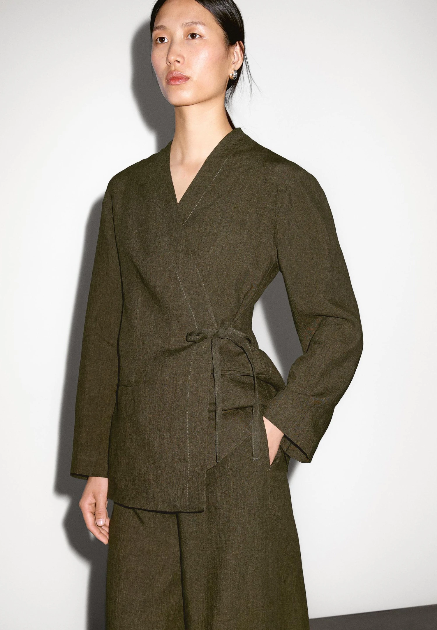 Massimo Dutti STRAIGHT-LEG - Trousers - Dark Green 6 Massimo Dutti STRAIGHT-LEG - Trousers - Dark Green - Image 4