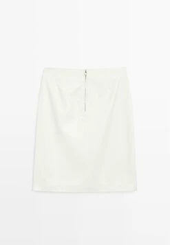 Massimo Dutti MIDI - Leather Skirt - White -Massimo Dutti Shop fc3c09bfdba54f65b2b9702e4c402ddf