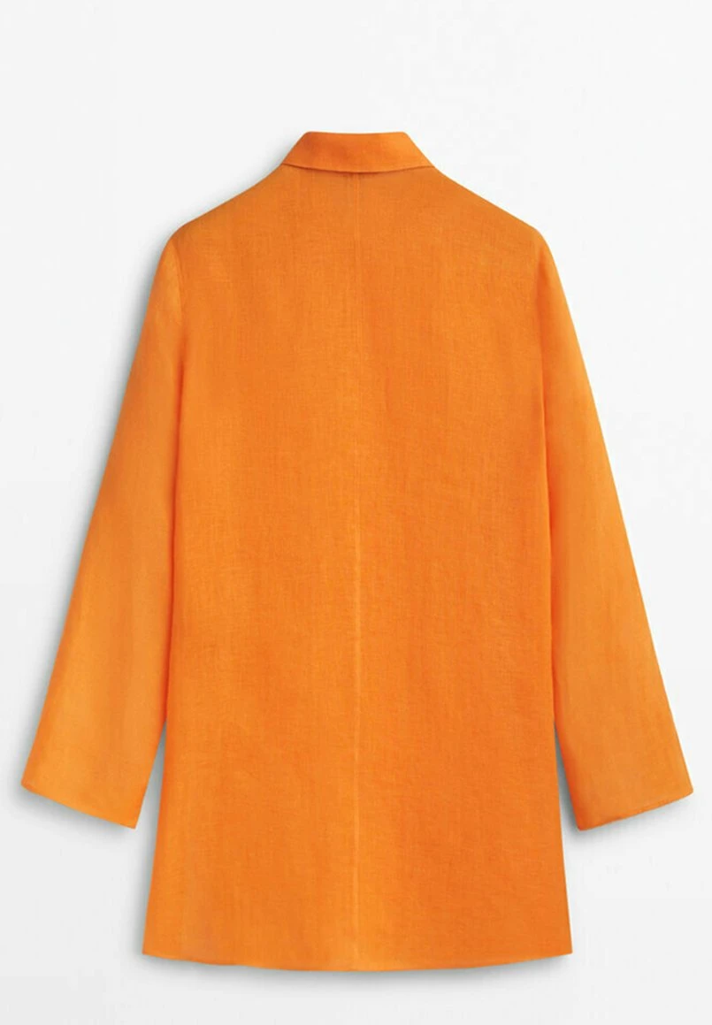 Massimo Dutti Oversize- Button-Down Blouse - Orange 4 Massimo Dutti Oversize- Button-Down Blouse - Orange - Image 2