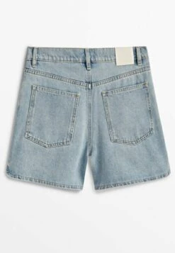 Massimo Dutti High Waist - Denim Shorts - Blue Grey -Massimo Dutti Shop fc4b2e55aaa34f88b2c411b2edab6eec