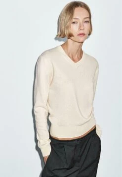 Massimo Dutti V-NECK - Jumper - Beige -Massimo Dutti Shop fc6954078f834033bf4c331a821ba15d