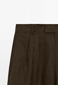 Massimo Dutti TRIPLE DARTED - Trousers - Mottled Dark Brown -Massimo Dutti Shop fc96ea1c82cf469bab48d392c4f61725
